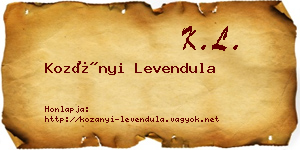 Kozányi Levendula névjegykártya