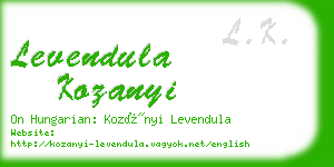 levendula kozanyi business card